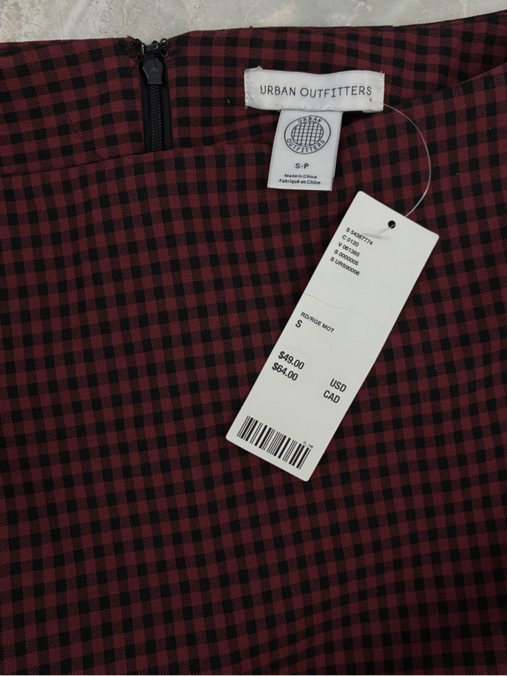 Urban Outfitters Red & Black Plaid Skirt